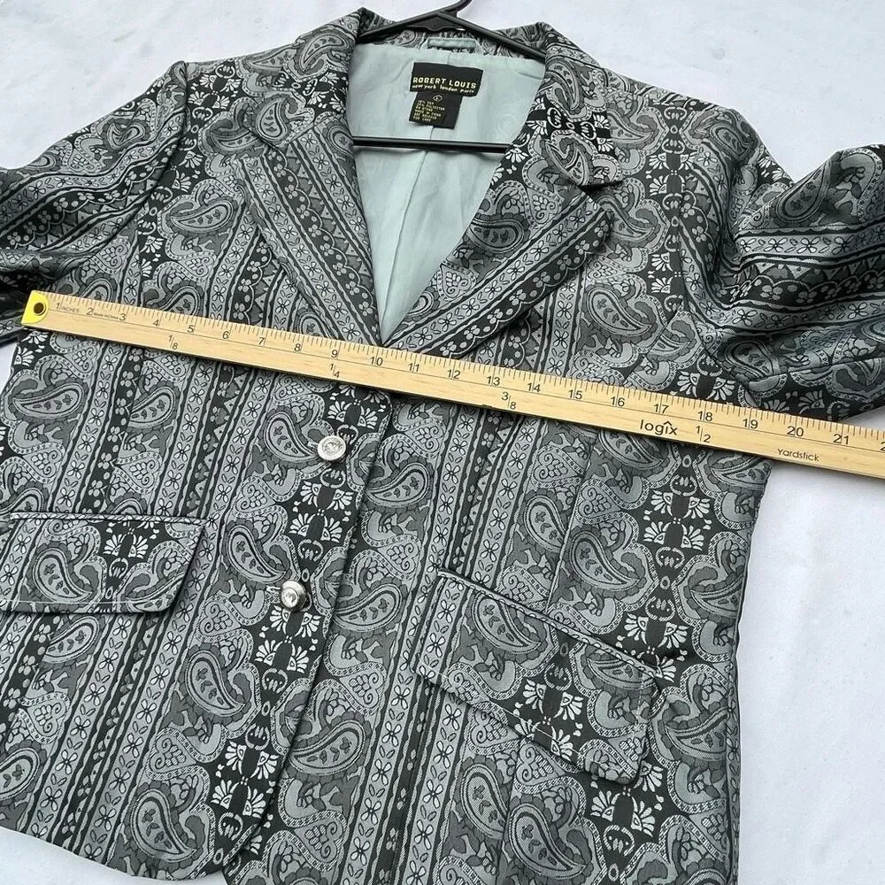 Robert Louis size L 75% silk brocade jacket. Two button front. - Picture 4 of 8